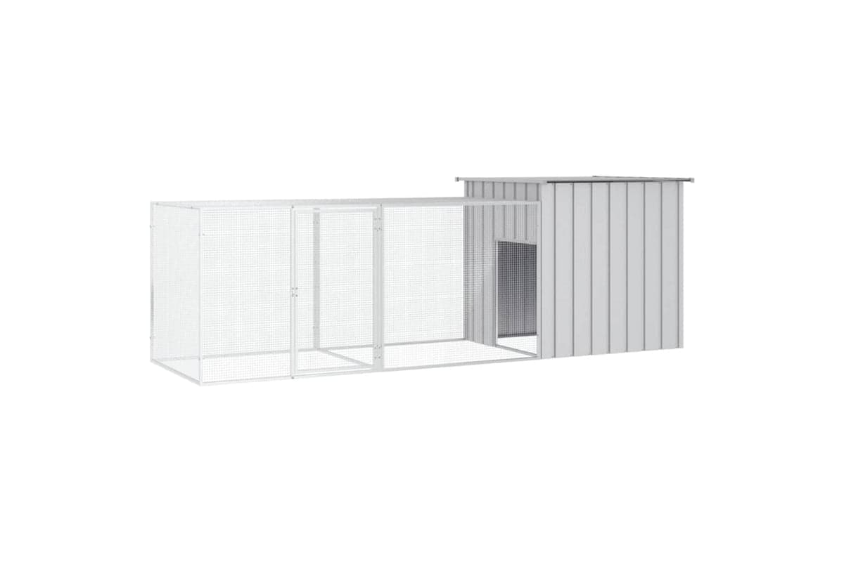 vidaXL 3106460 Chicken Cage Grey 300x91x100cm Galvanised Steel