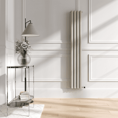 Linen Vertical Smart Electric Radiator with Wi-Fi Thermostat - 1200W - H1600xW236mm - Bathroom Safe