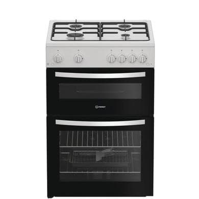 Indesit 60cm Twin Cavity Gas Cooker - White