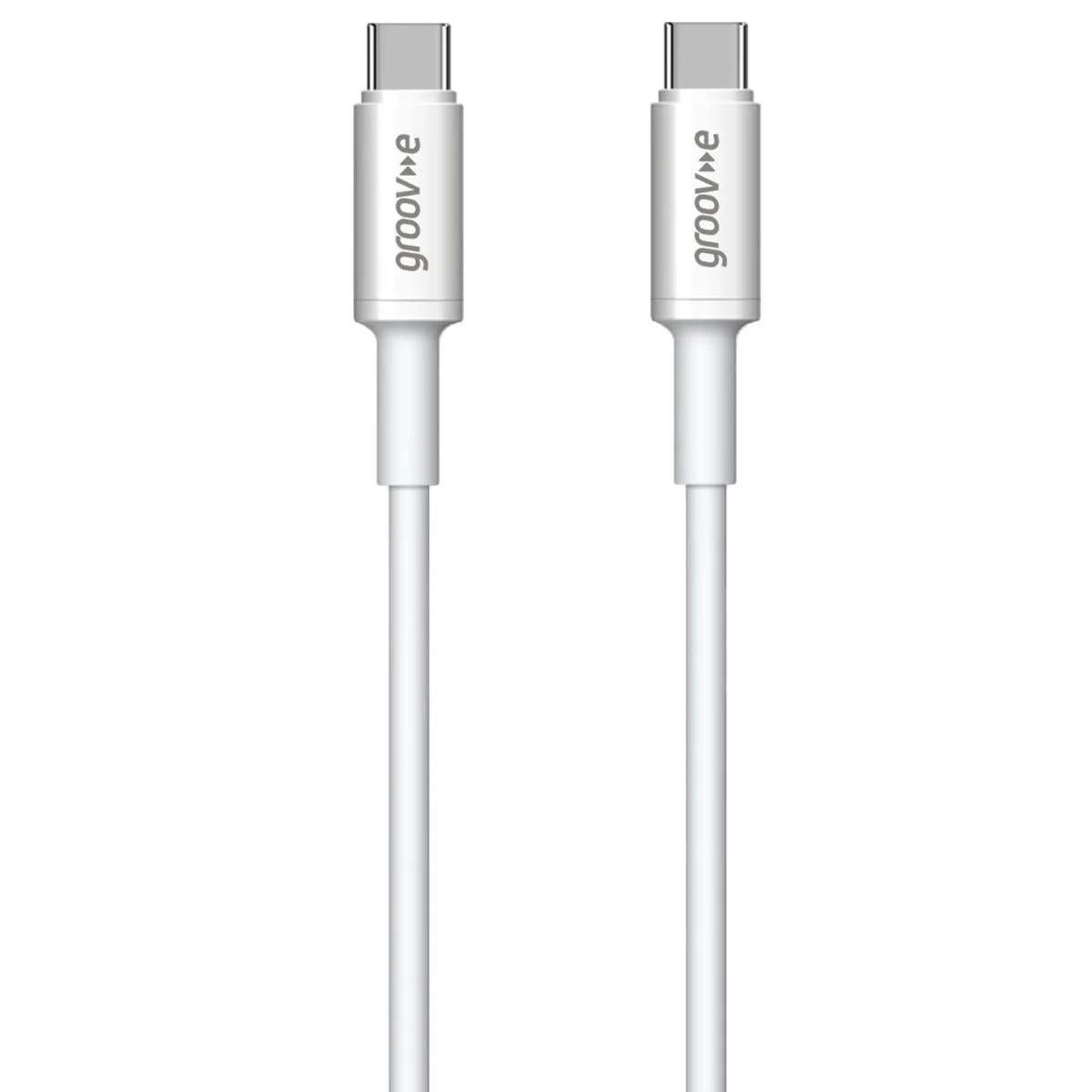 Groov-e USB-C to USB-C Charging Cable 1m White | GVMA021WE