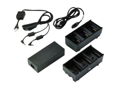 Zebra 3-Slot Battery Charger Connected via Y Cable