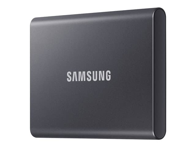 SAMSUNG - T7 MU-PC2T0T - SSD - encrypted - 2 TB - external (portable) - USB 3.2 Gen 2 (USB-C connector) - 256-bit AES - titan grey