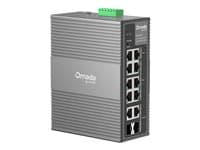 TP-LINK - Omada IES210GPP V1.6 - Switch - industrial - Managed - 6 x 10/100/1000 (PoE+) + 2 x 10/100/1000 (PoE++) + 2 x combo 100/1000 SFP/RJ-45 - DIN rail mountable, wall-mountable - PoE++ (240 W)