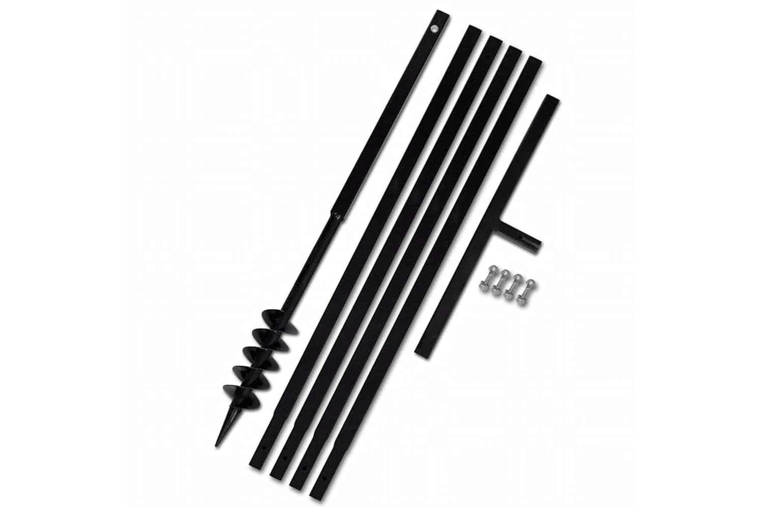 vidaXL 270539 Ground Drill With Handle 80mm With Extension Tube 5 M Steel
