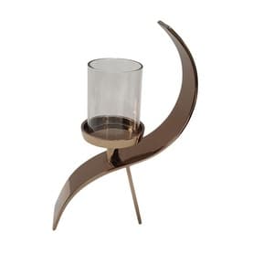 Curved Pillar Candle Holder with Glass