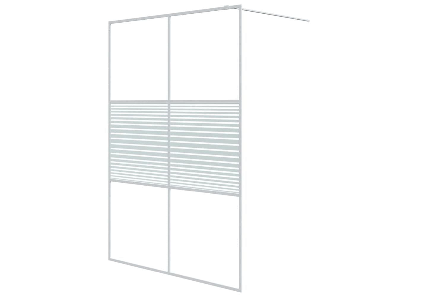vidaXL 152154 Walk-in Shower Wall White 140x195cm Clear Esg Glass