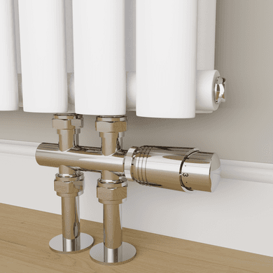 Elego Chrome Modern TRV H Block Thermostatic Radiator Valves