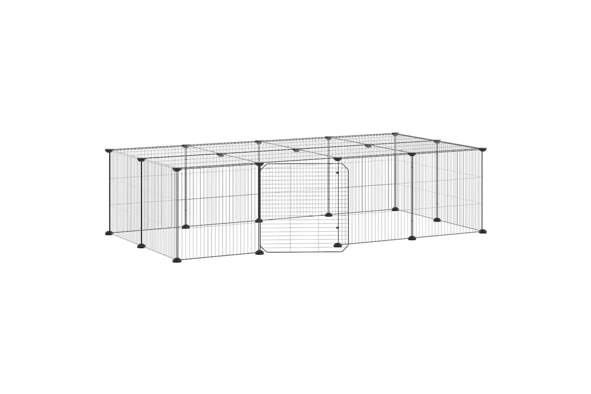 vidaXL 3114058 20-panel Pet Cage With Door Black 35x35cm Steel