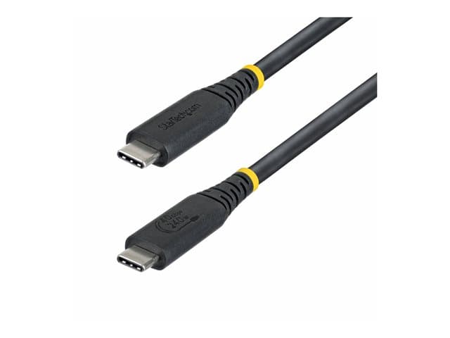 STARTECH.COM - StarTech - USB cable - USB-C (M) to USB-C (M) - USB4 / Thunderbolt / DisplayPort 2.1 - 5 A - 50 cm - passive, up to 40 Gbps data transfer rate, USB Power Delivery (240W), 8K60Hz support, 4K240Hz support, Power Delivery 3.1 support, extended power range (E