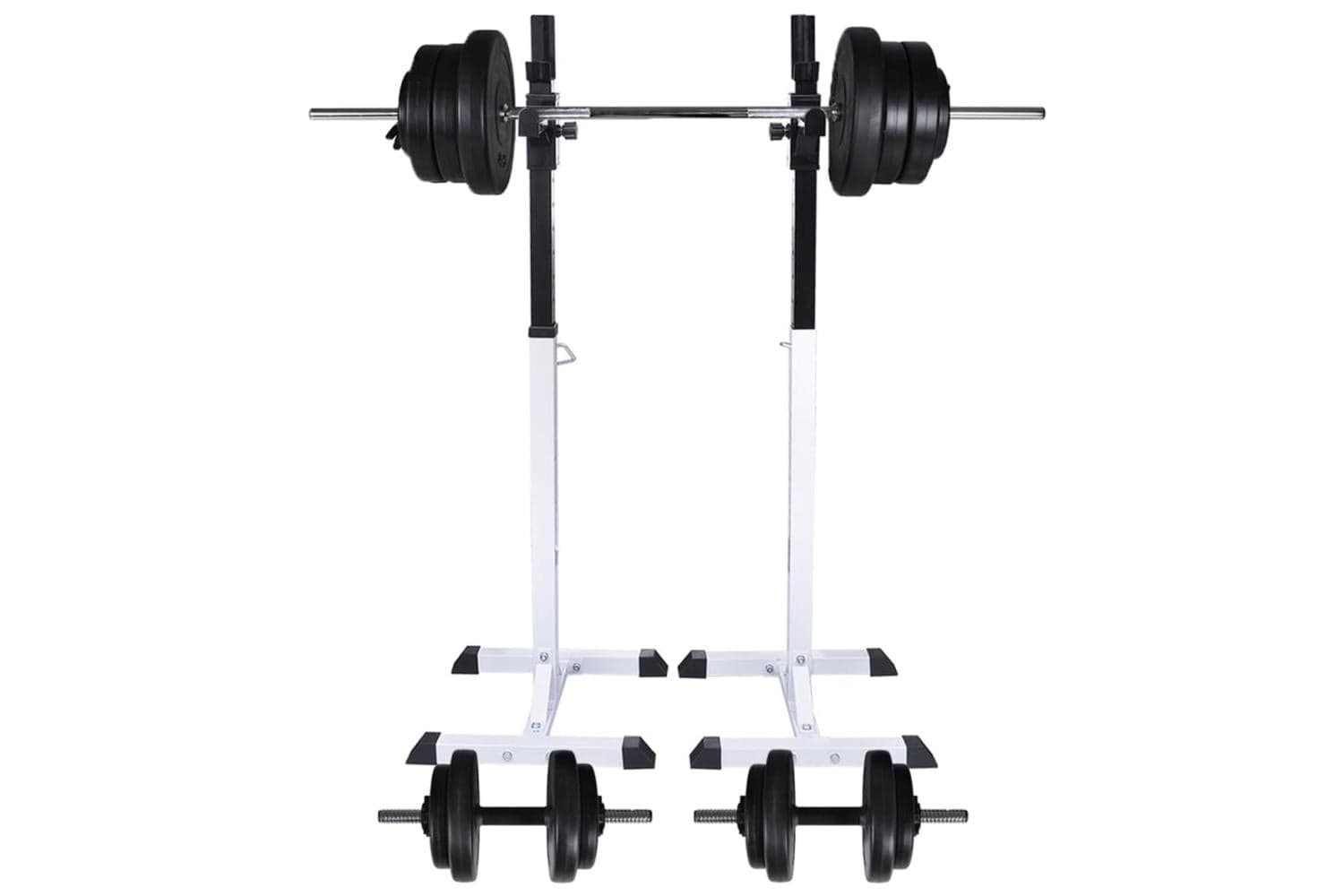Vidaxl 275349 Barbell Squat Rack With Barbell And Dumbbell Set 60.5 Kg