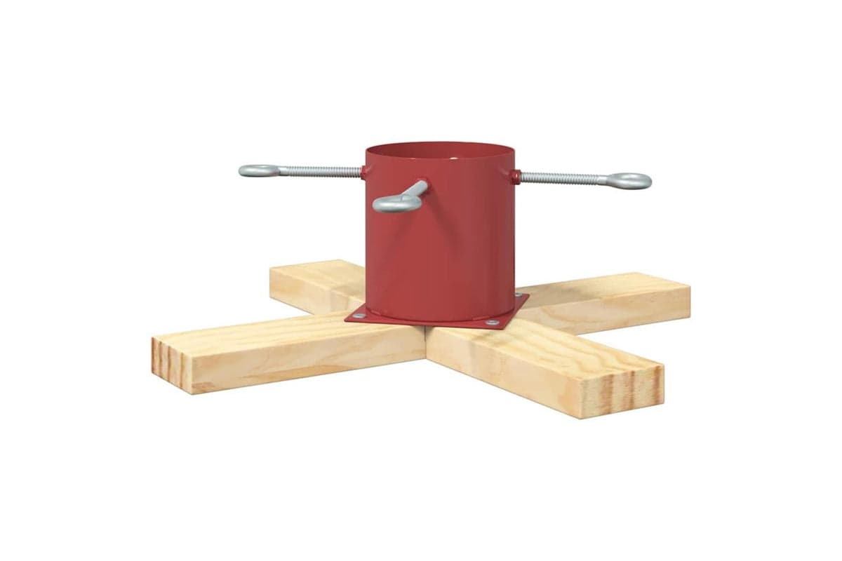 Vidaxl Christmas Tree Stand 173 Red 50 X 50 X 16 Cm Solid Pine Wood