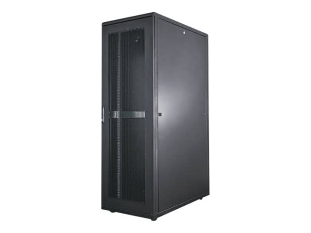 INTELLINET - Network Cabinet, Free Standing (Standard), 42U, Usable Depth 123 to 773mm/Width 703mm, Black, Flatpack, Max 1500kg, Server Rack, IP20 rated, 19", Steel, Multi-Point Door Lock, One Lock Per Side Panel, Three Year Warranty - rack - 42U