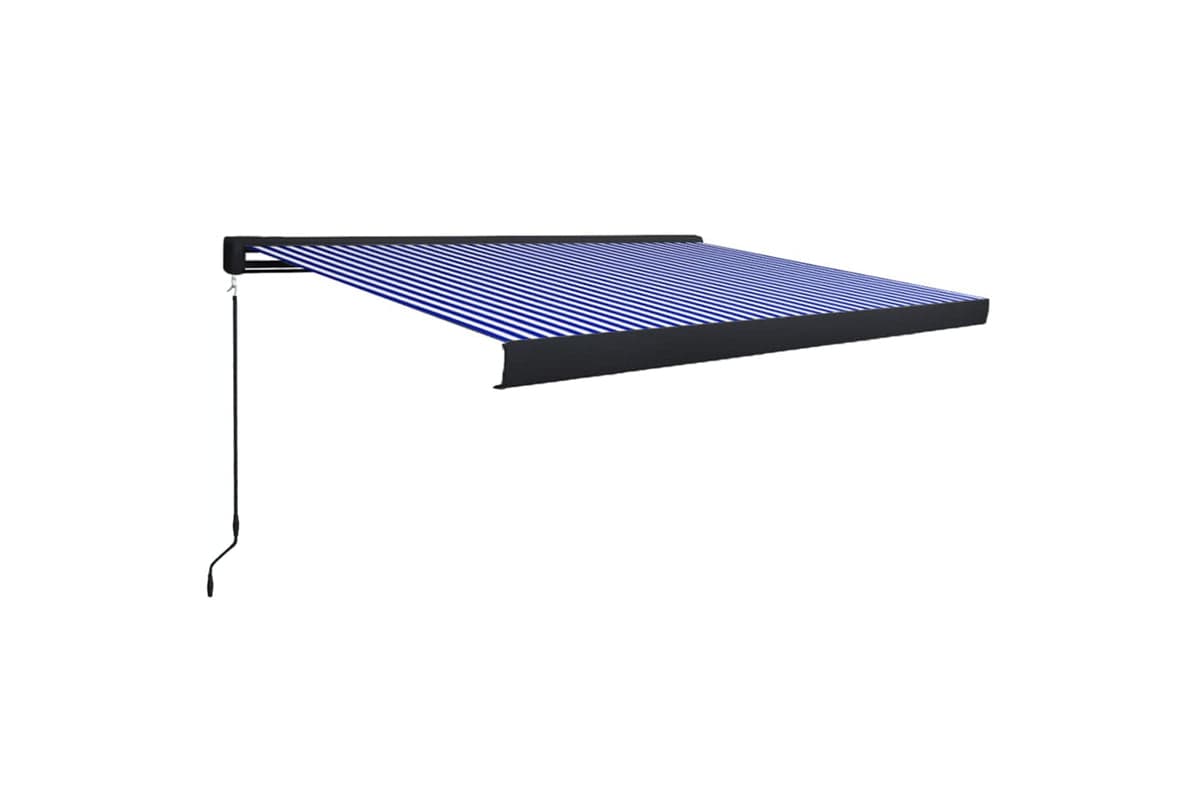 vidaXL 3052707 Manual Cassette Awning 450x300cm Blue And White