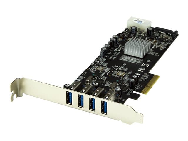 STARTECH.COM - Startech 4-Port USB 3.0 PCI Express Card Adapter - PCIe SuperSpeed USB 3.0 Expansion Card w/ 2 Dedicated 5Gbps Channels (PEXUSB3S42V) - USB adapter - PCIe x4 - USB 3.0 x 4