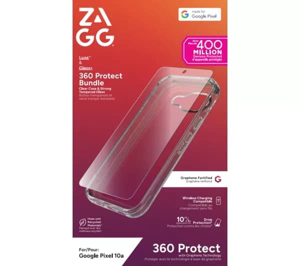 ZAGG Luxe Pixel 10a Case & Screen Protector Bundle - Clear