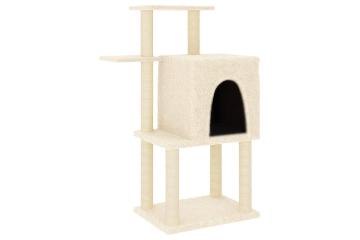 Cat Tree With Sisal Scratching Posts Cream 97 Cm