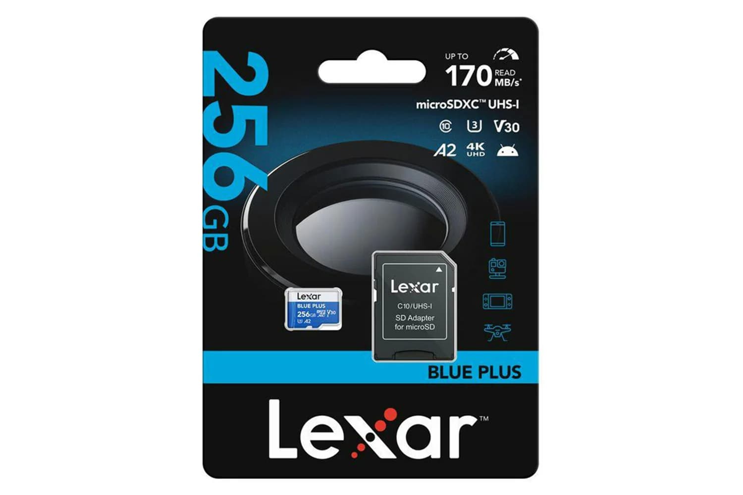 Lexar Blue Plus 633x Microsdxc UHS-I with SD Adapter | 256GB