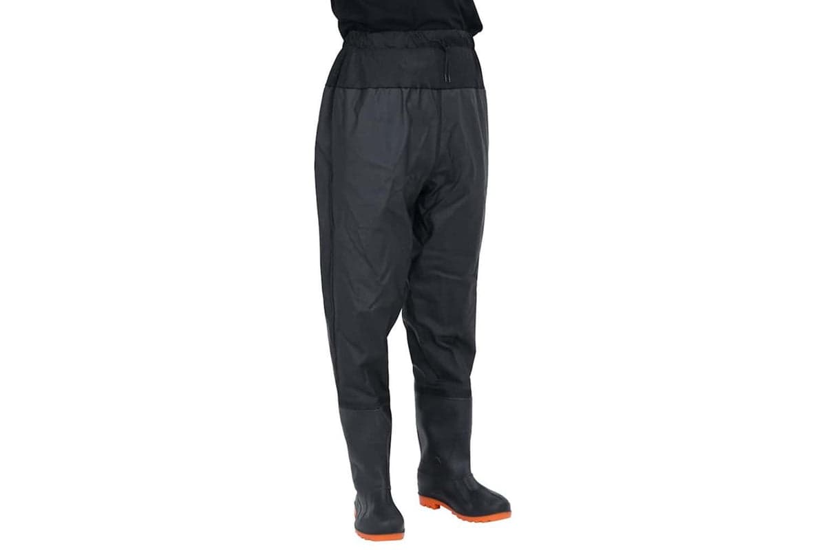 Vidaxl Waist Waders With Boots Black Size 45