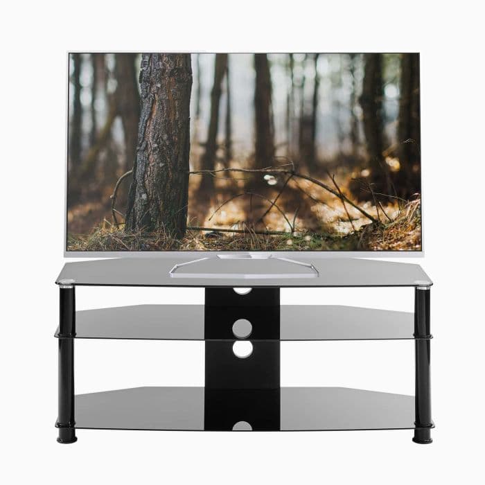 DFE 060044, 100cm TV Stand, Black Glass