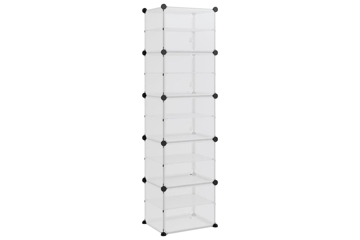 vidaXL 340562 Shoe Rack Transparent 44x31.5x153.5cm Pp