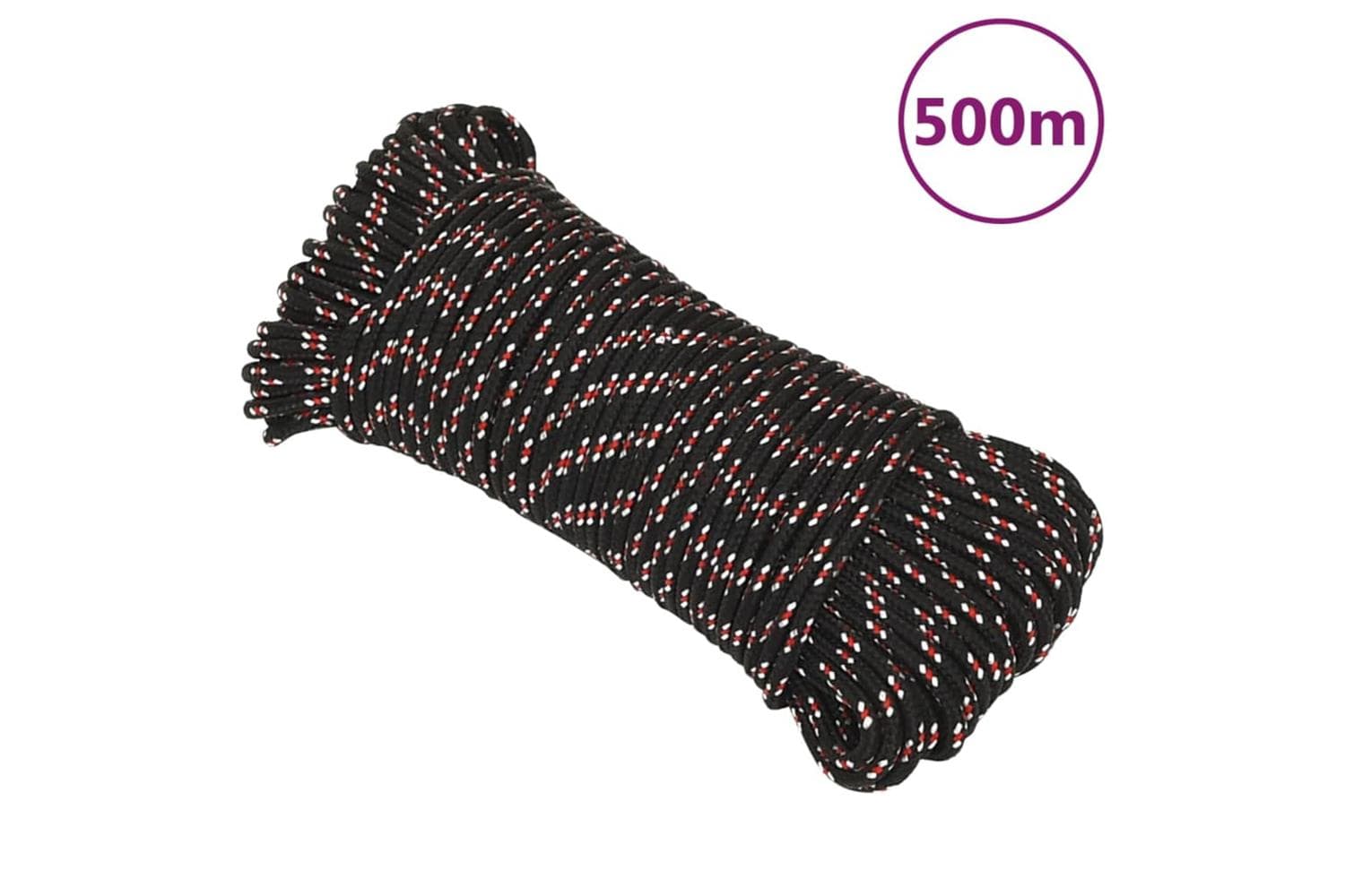 vidaXL 152336 Boat Rope Black 5mm 500 M Polypropylene