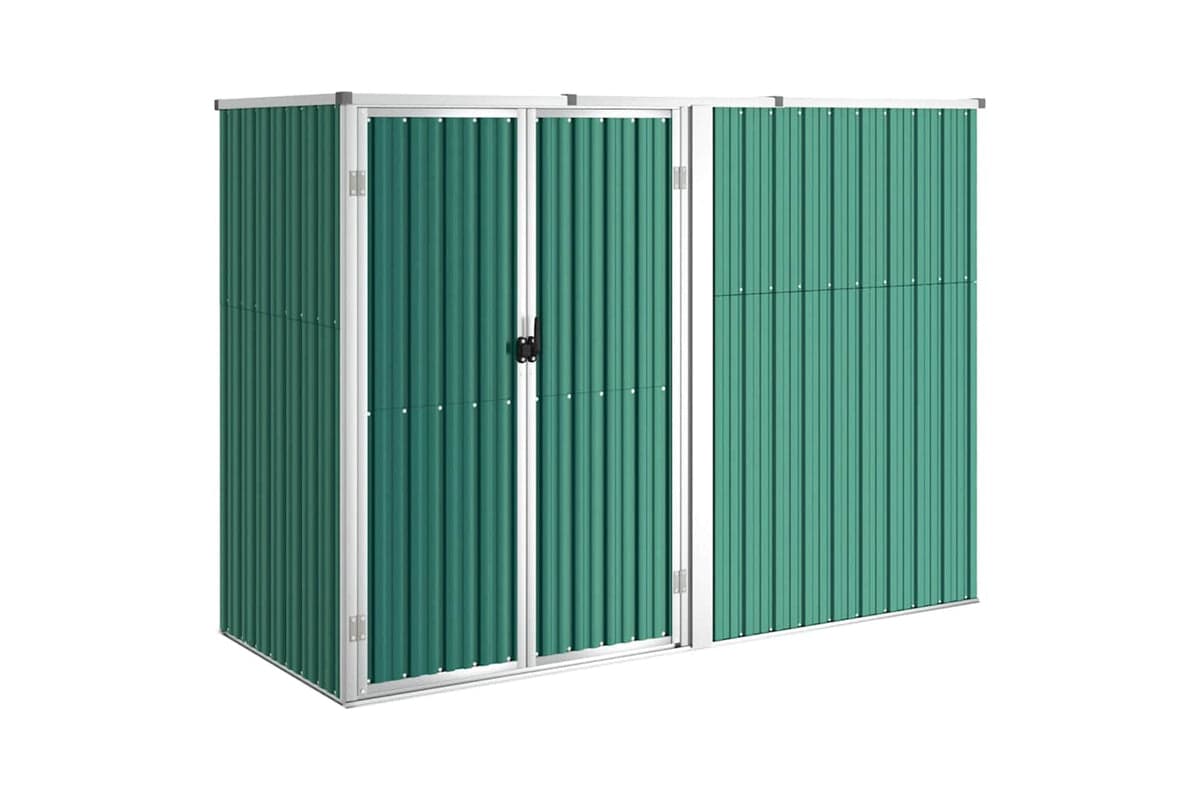 vidaXL 316213 Garden Tool Shed Green 225x89x161cm Galvanised Steel
