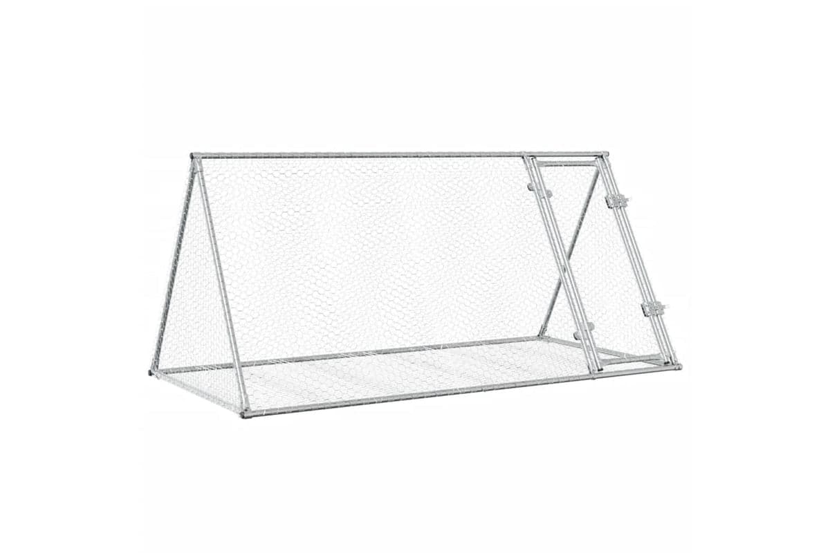 vidaXL 3281530 Rabbit Cage Silver 200x105x91cm Galvanised Steel