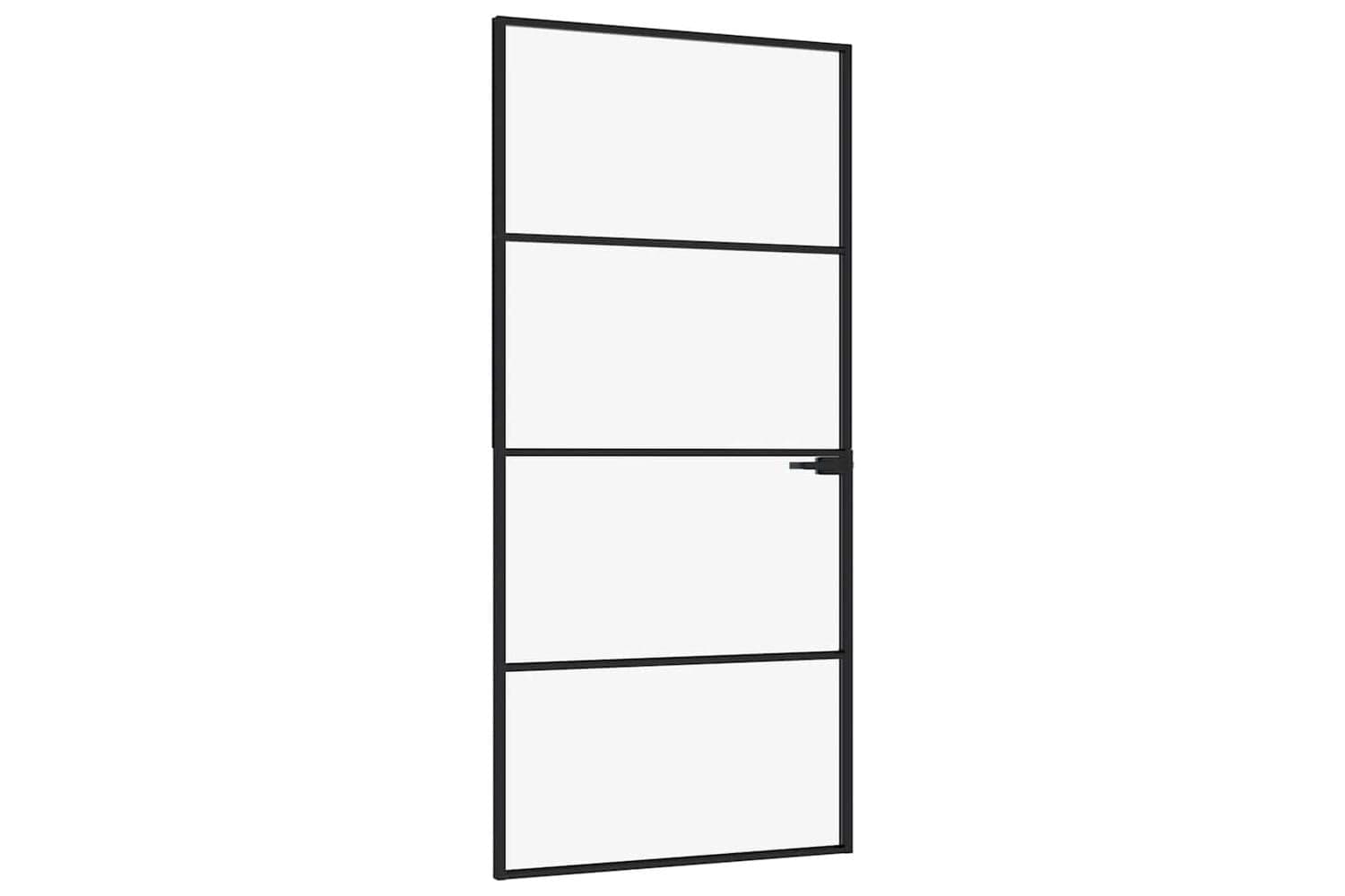 vidaXL 153660 Interior Door Black 93x201.5cm Tempered Glass&aluminium
