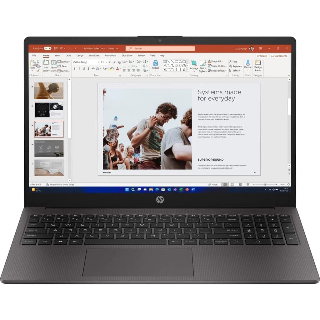 HP 255 G10 AMD Ryzen 5 15.6" 8GB/256GB Laptop - Dark Ash Silver | AK9U8ATABU