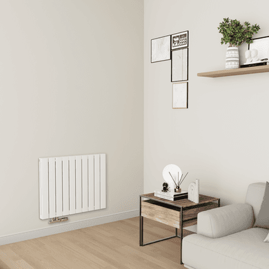 Eco Eleganza White Horizontal Flat Aluminium Middle Connection Radiator 600x750mm Double Panel 3056 BTU