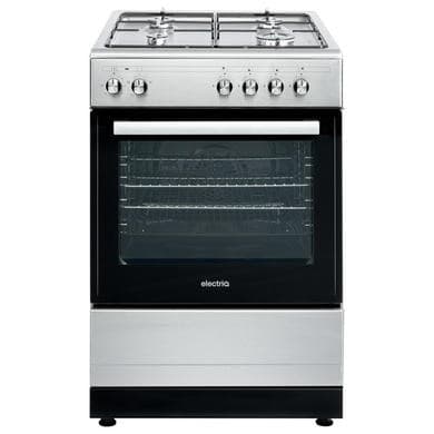 Refurbished electriQ 60cm Dual Fuel Single Oven Cooker - Stainless Steel
