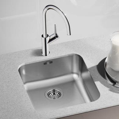 ONLY OPENED - Single Bowl Undermount Chrome Stainless Steel Kitchen Sink - Blanco Supra 450-U