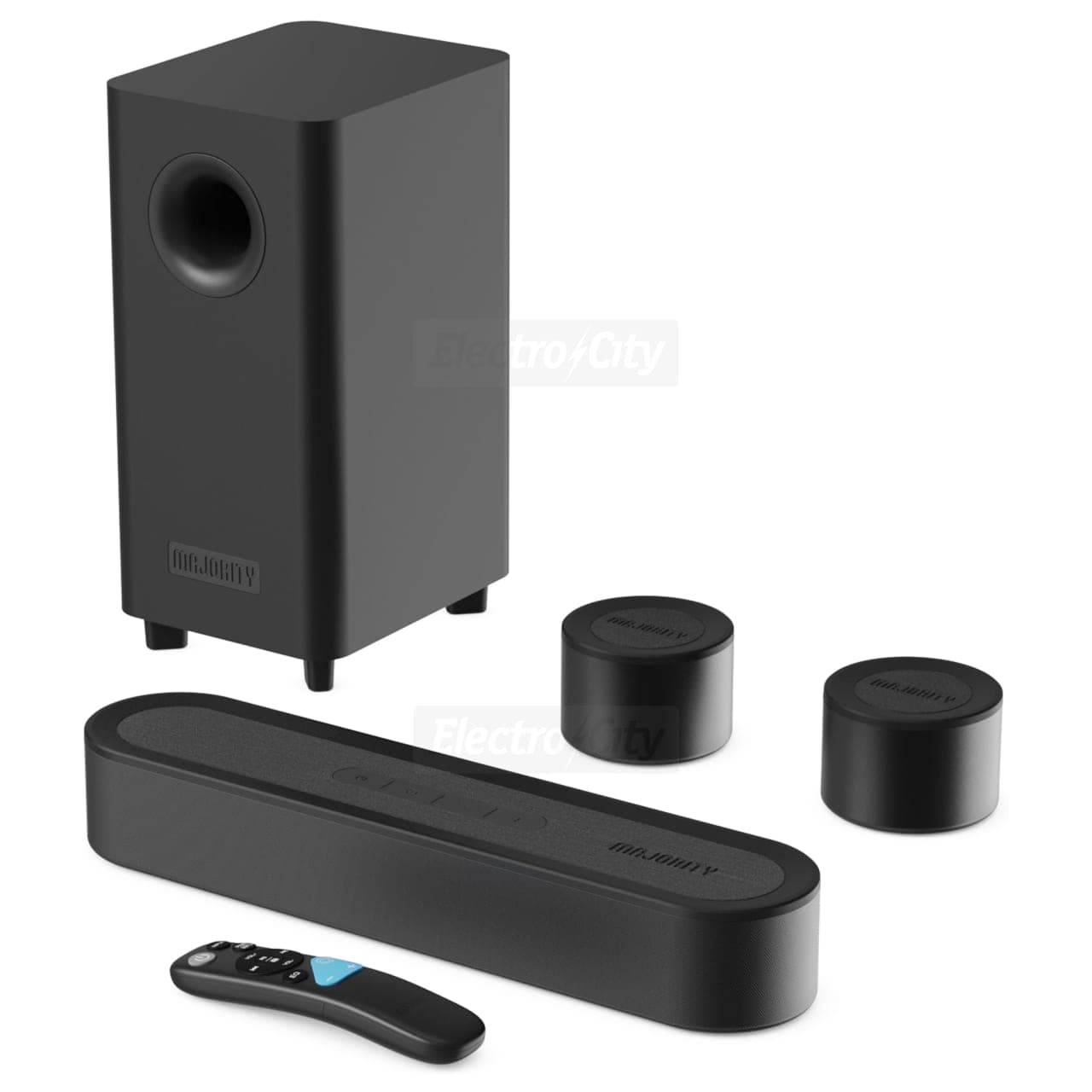 Majority Bowfell Halo 5.1 Dolby Soundbar System with Subwoofer | Black