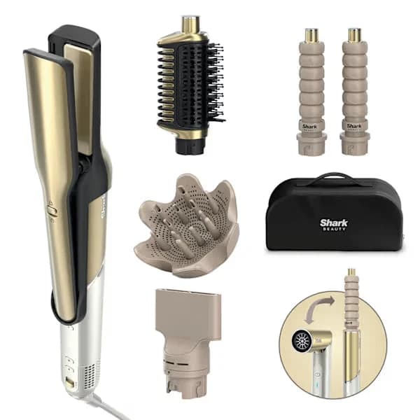 Shark Glam Straight, Waves & Curls Multi-Styler 5-in-1 Gold | HD6052SUK
