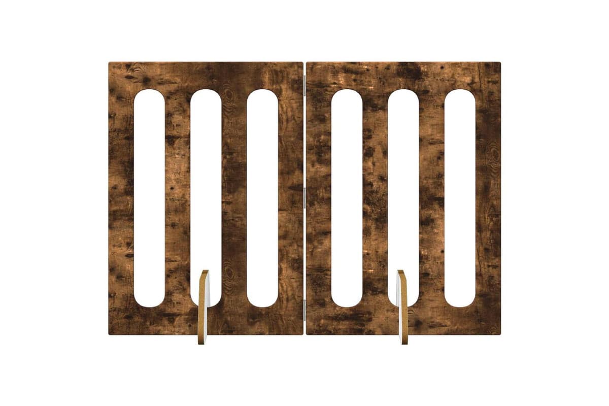 Vidaxl Folding Pet Fence 2 Pcs Smoked Oak 1005 X 38 X 70 Cm