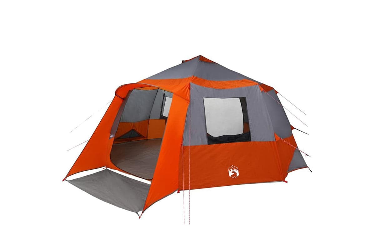 Vidaxl Cabin Tent With Roof Grey And Orange 500 X 500 X 294 Cm