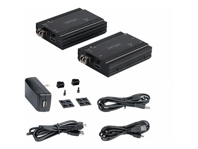 STARTECH.COM - Startech 4K HDMI KVM Extender over Fiber, HDMI Video & USB over Fiber, up to 984ft/300m (MultiMode), 10G MMF SFP+ modules, Remote KVM Switch/Console Extender, KVM Extension Kit (TX/RX) - Transmitter & Receiver - KVM / audio extender - 10GbE - over fibre o