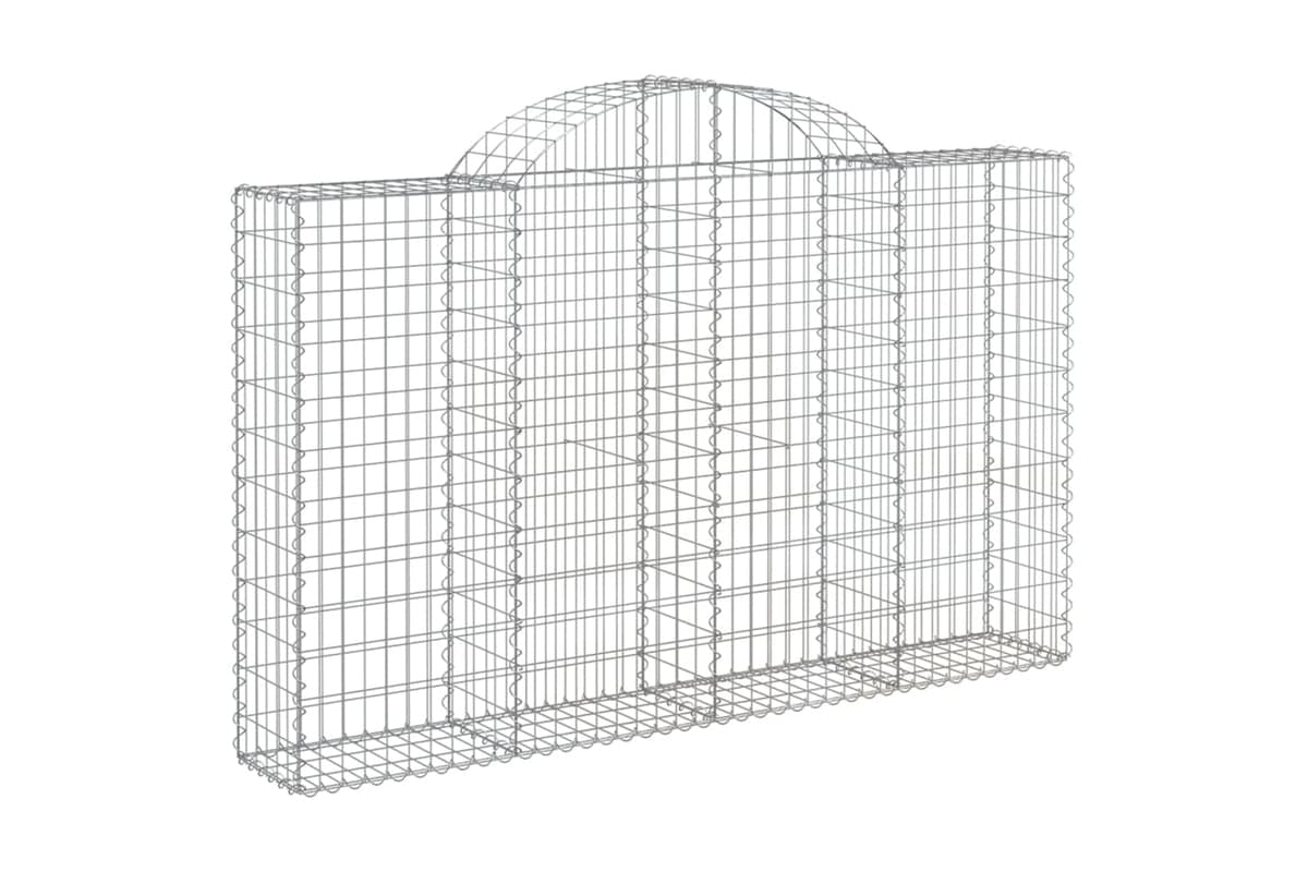 vidaXL 153486 Arched Gabion Basket 200x30x120/140cm Galvanised Iron