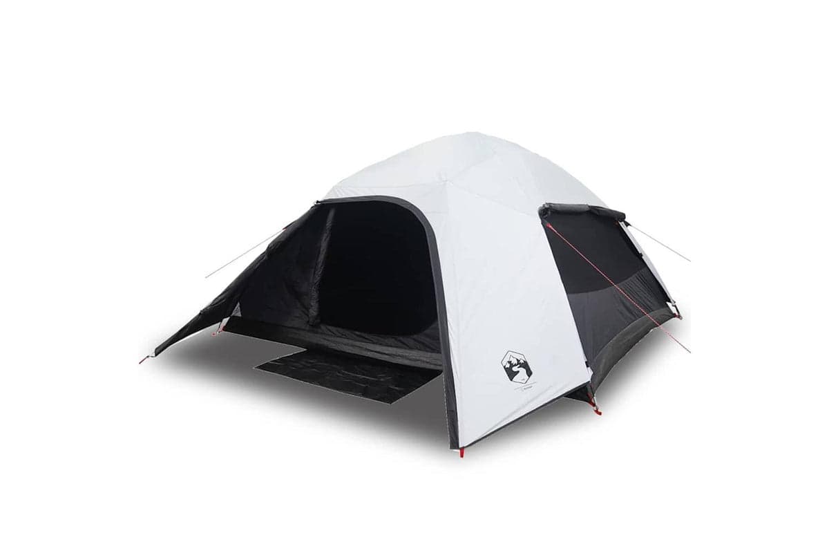 Vidaxl Camping Tent Dome 4-person White Blackout Fabric Waterproof