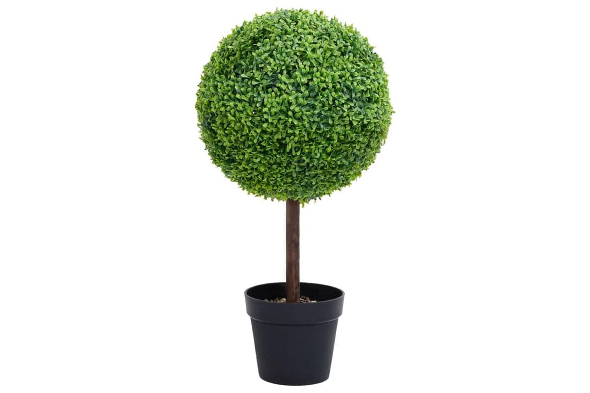 Artificial Boxwood Plant With Pot Ball Shaped Green 71 Cm