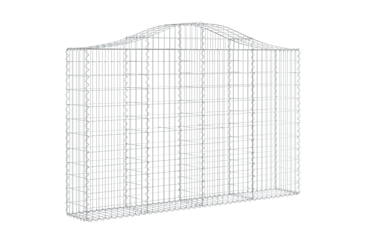 vidaXL 153386 Arched Gabion Basket 200x30x120/140cm Galvanised Iron