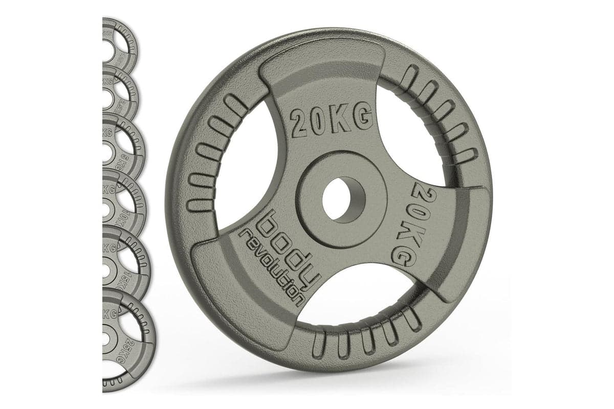 Olympic Tri Grip Cast Iron Weight Plates Pairs Sets 2 X 25kg