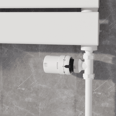 Elego Modern TRV Straight Thermostatic Radiator Valves With Lockshield