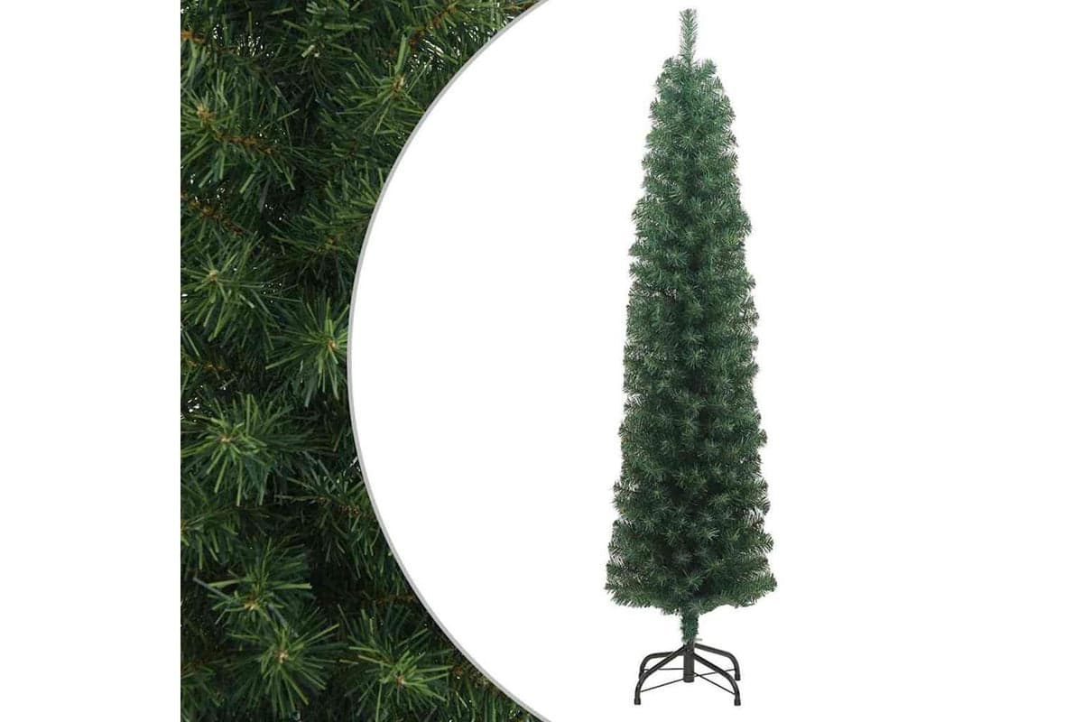 Vidaxl Slim Artificial Christmas Tree With Stand Green 180 Cm Pvc