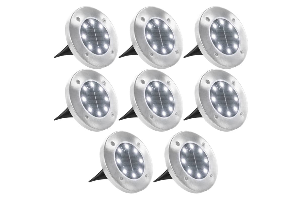 Vidaxl 44416 Solar Ground Lights 8 Pcs Led Lights White