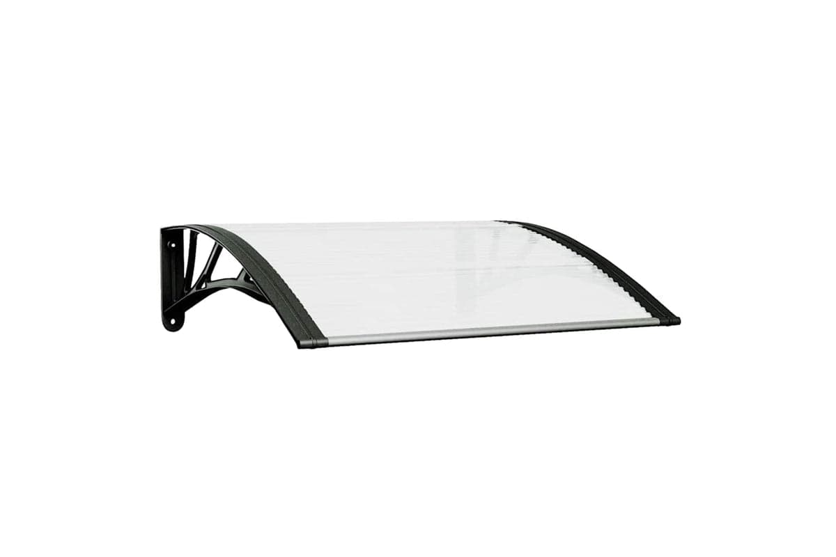 vidaXL 153585 Door Canopy Black And Transparent 80x80cm Polycarbonate