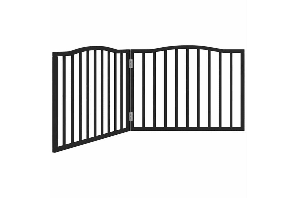 Vidaxl Dog Gate Foldable 2 Panels Black 160 Cm Poplar Wood