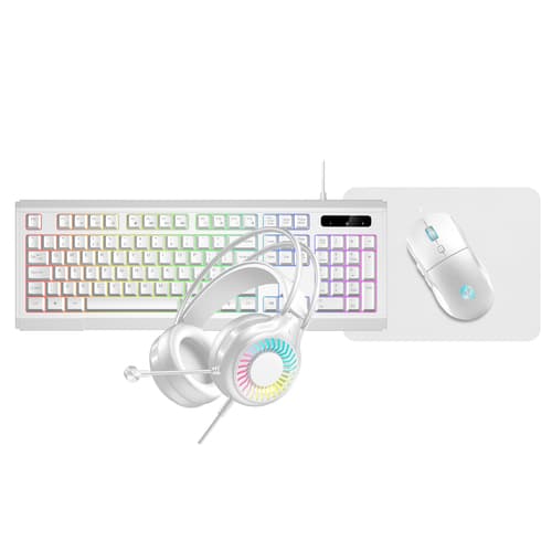 VIDA - GAMER WHT 4IN1 USB KB MS HS KIT
