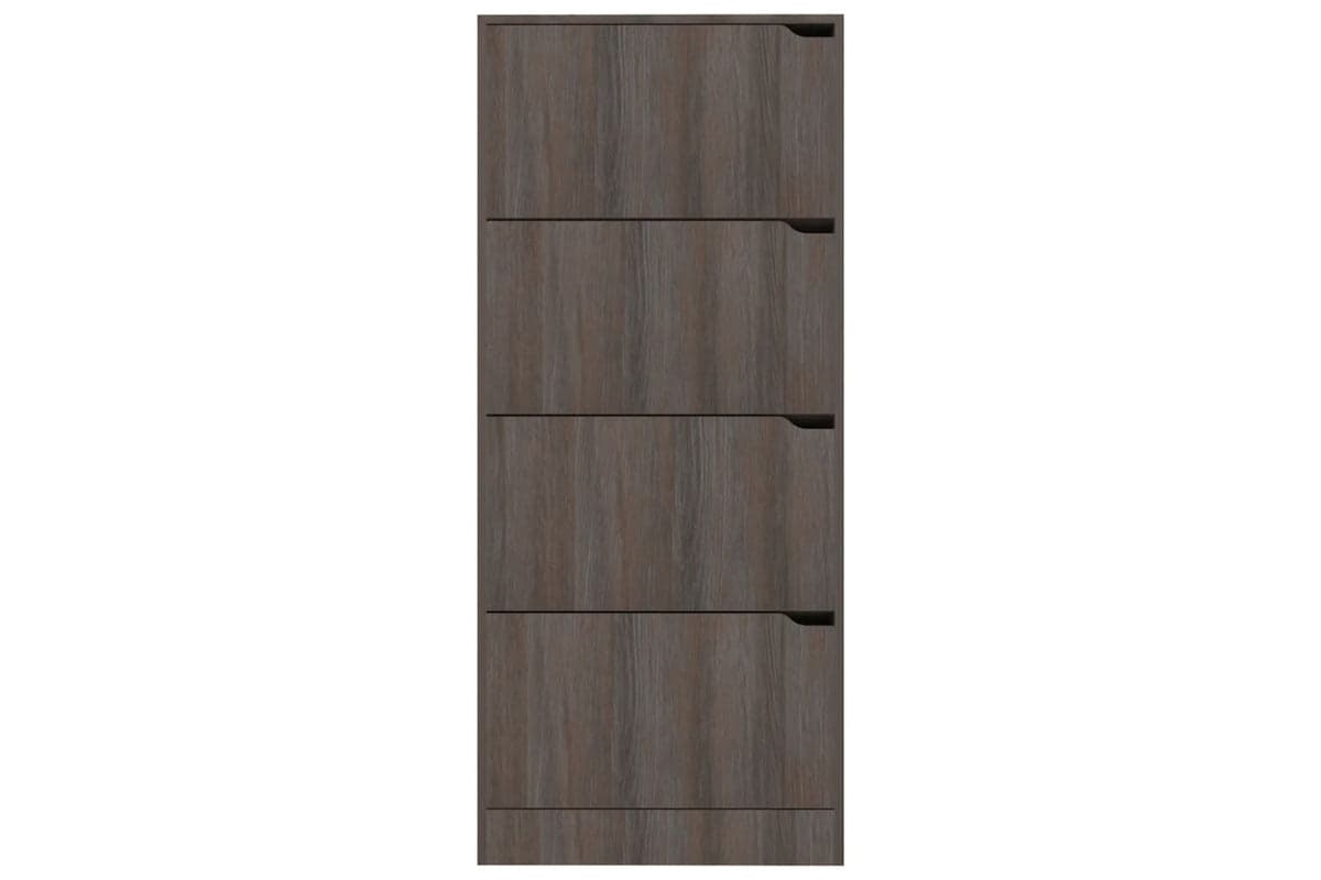 vidaXL 338135 Shoe Cabinet With 4 Doors Grey Sonoma Oak 59x24x136cm Engineered Wood