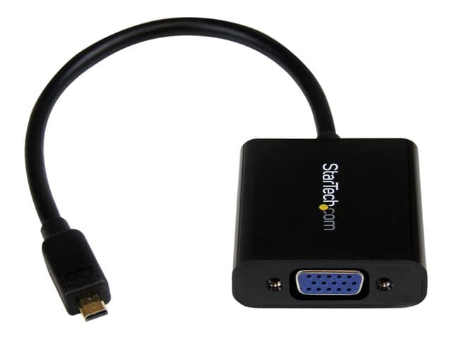 STARTECH.COM - StarTech Micro HDMI® to VGA Adapter Converter for Smartphones / Ultrabook / Tablet - 1920x1080 - Micro HDMI Male to VGA Female (MCHD2VGAE2) - video converter - black